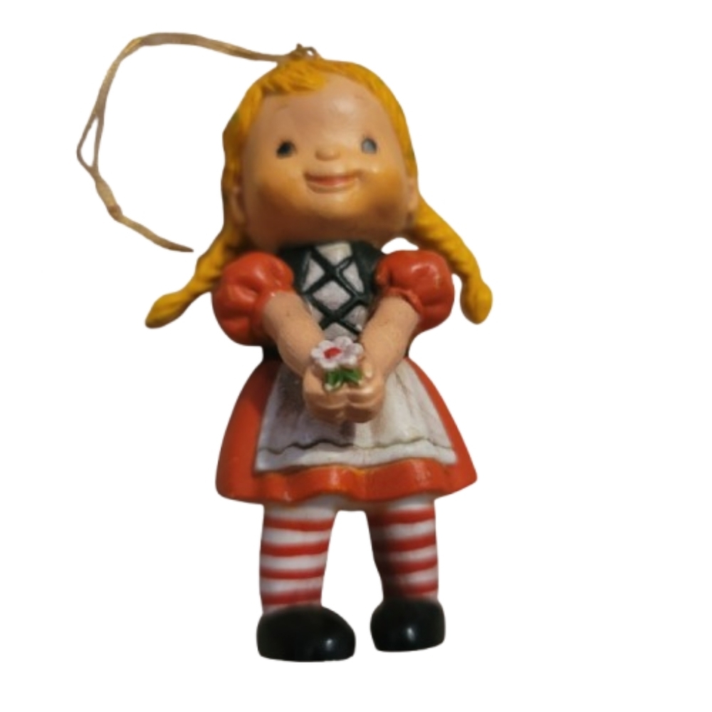 Bradford Novelty "The Alpine Girl" Christmas Ornament Figurine 1985 Vintage